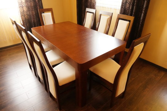 stół borys + 8 krzeseł basia skóra naturalna meble wioleks