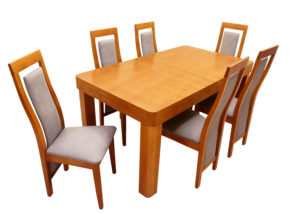 Komplet krzeseł i stół do jadalni