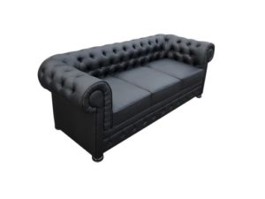 stylowa sofa chesterfield grafitowa granatowa pikowana eko skóra