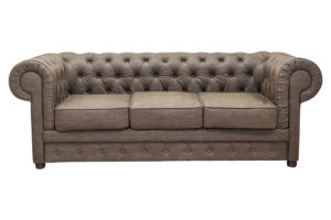 stylowa sofa chesterfield szara popielata pikowana